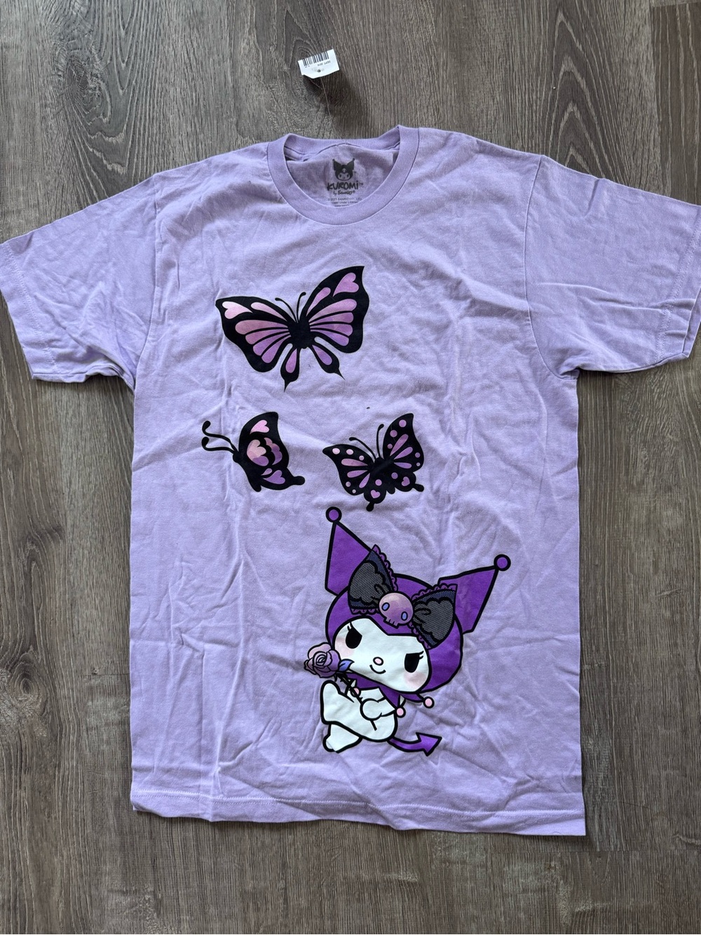 Sanrio Kuromi Lilac Tee with Black and Pink Graphics